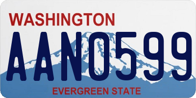 WA license plate AAN0599