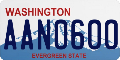 WA license plate AAN0600