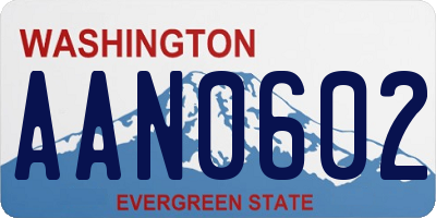 WA license plate AAN0602