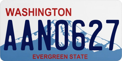 WA license plate AAN0627