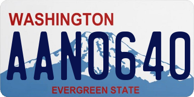 WA license plate AAN0640