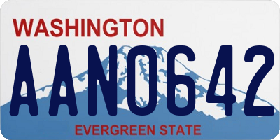 WA license plate AAN0642