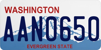 WA license plate AAN0650