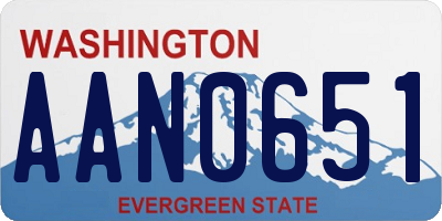 WA license plate AAN0651