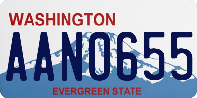 WA license plate AAN0655