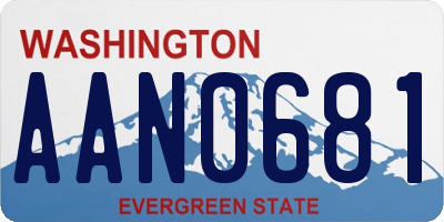 WA license plate AAN0681