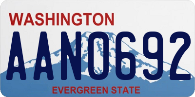 WA license plate AAN0692