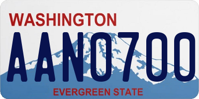 WA license plate AAN0700