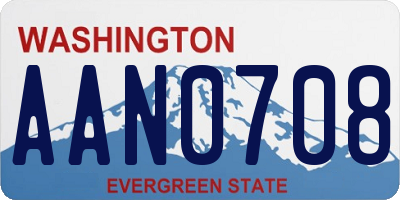 WA license plate AAN0708