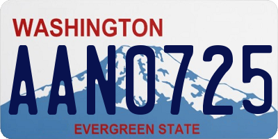 WA license plate AAN0725