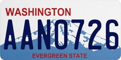 WA license plate AAN0726