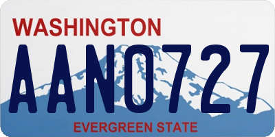 WA license plate AAN0727