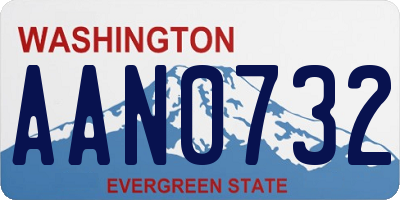 WA license plate AAN0732