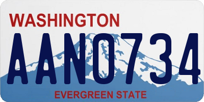 WA license plate AAN0734