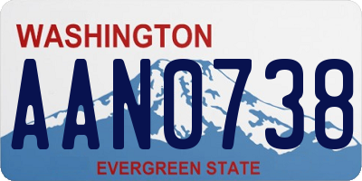 WA license plate AAN0738