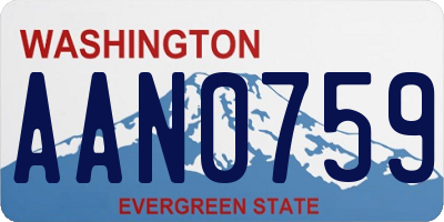 WA license plate AAN0759