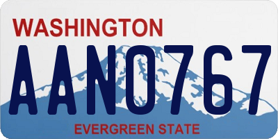 WA license plate AAN0767