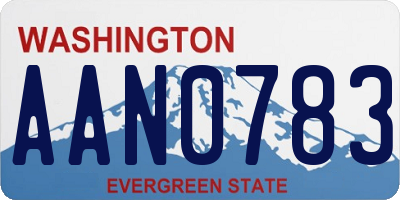 WA license plate AAN0783