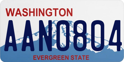 WA license plate AAN0804
