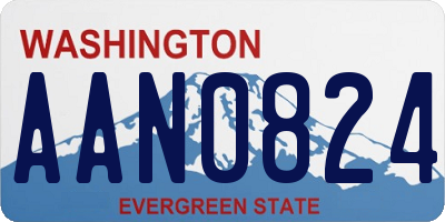 WA license plate AAN0824