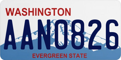 WA license plate AAN0826