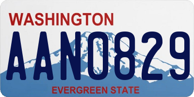 WA license plate AAN0829
