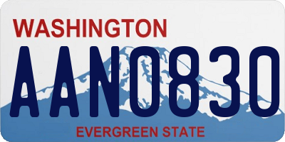 WA license plate AAN0830