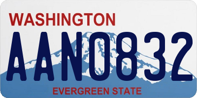 WA license plate AAN0832