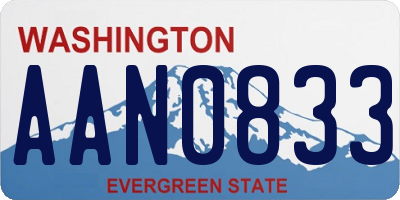 WA license plate AAN0833