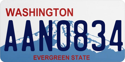 WA license plate AAN0834