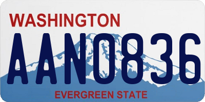 WA license plate AAN0836