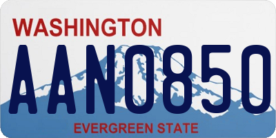 WA license plate AAN0850