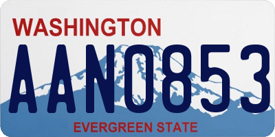 WA license plate AAN0853