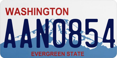 WA license plate AAN0854