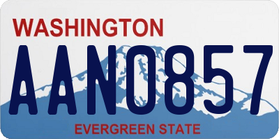 WA license plate AAN0857