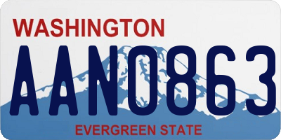 WA license plate AAN0863