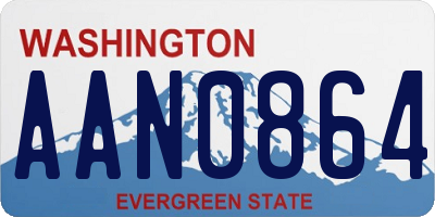 WA license plate AAN0864