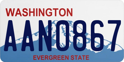 WA license plate AAN0867