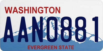 WA license plate AAN0881