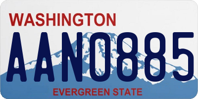 WA license plate AAN0885