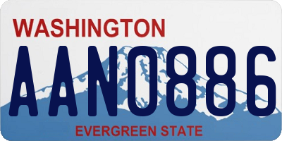 WA license plate AAN0886