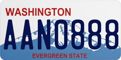 WA license plate AAN0888