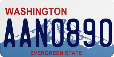 WA license plate AAN0890