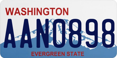 WA license plate AAN0898