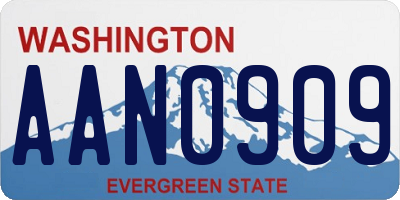 WA license plate AAN0909