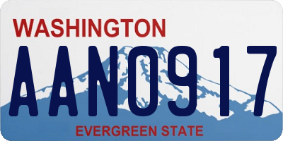 WA license plate AAN0917