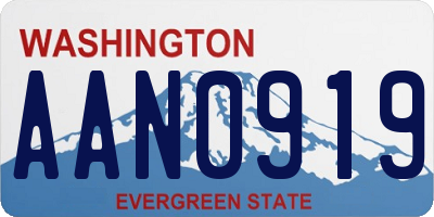 WA license plate AAN0919