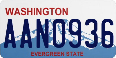 WA license plate AAN0936