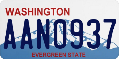 WA license plate AAN0937