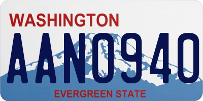 WA license plate AAN0940